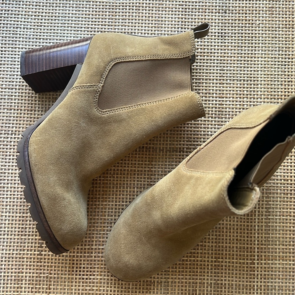 Tory Burch Lug Sole Suede Booties
